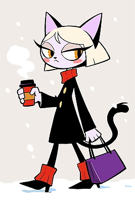 캐릭터 음료 겨울 일러스트 거리 따뜻함 걷기 귀여움 스카프 고양이 매력적 코트 눈 도시 발걸음 스타일 국내일러스트 AI파일 자연요소 계절 컨셉 포유류 모션 날씨 반려동물 목도리 외투 파일형식 벡터