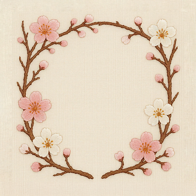 JPG 식물 편집이미지 디자인 꽃 분홍색 자연 가지 장식 벚꽃 흰색 공예 그림 아치 자수 수공예 편집실사 AI포토 AI콘텐츠 컬러 채소 취미 CG 생태계 파일형식