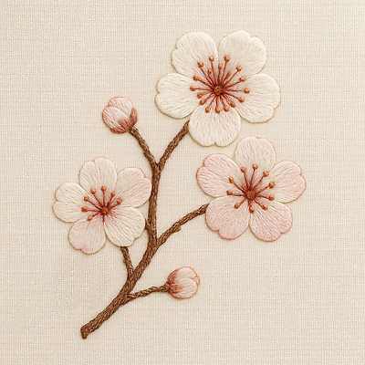 JPG 편집이미지 디자인 꽃 예술 분홍색 장식 봄 표현 실 작품 자수 수공예 베이지색 수예 편집실사 AI포토 AI콘텐츠 식물 계절 컬러 미술 취미 공예 CG 파일형식