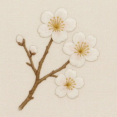 JPG 편집이미지 전통 디자인 꽃 예술 자연 장식 벚꽃 화사함 자수 수공예 뷰티풀 솜씨 수예 편집실사 AI포토 AI콘텐츠 식물 컨셉 취미 공예 CG 생태계 파일형식