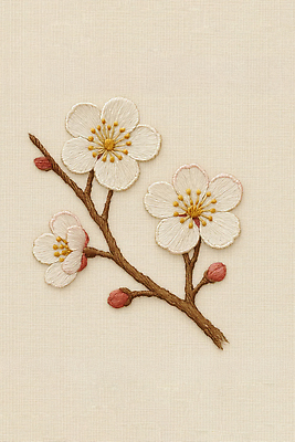 JPG 편집이미지 디자인 꽃 예술 자연 장식 봄 흰색 꽃봉오리 감성 자수 뷰티풀 수예 창작 편집실사 AI포토 AI콘텐츠 식물 계절 컬러 컨셉 취미 CG 생태계 파일형식