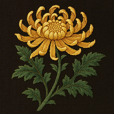 JPG 편집이미지 디자인 꽃잎 꽃 예술 백그라운드 잎 자연 국화 장식 금색 소재 자수 수공예 수놓기 편집실사 AI포토 AI콘텐츠 식물 컬러 공예 CG 생태계 파일형식