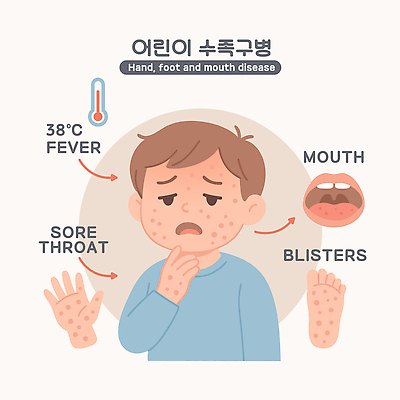 어린이 일러스트 건강 치료 고통 의사 뜨거움 질병 예방 감염 소아과 예방접종 전염병 증상 인후통 수족구병 어린이병원 구내염 국내일러스트 AI파일 감정 의학 병원 사람 의료진 염증 접종 파일형식 벡터