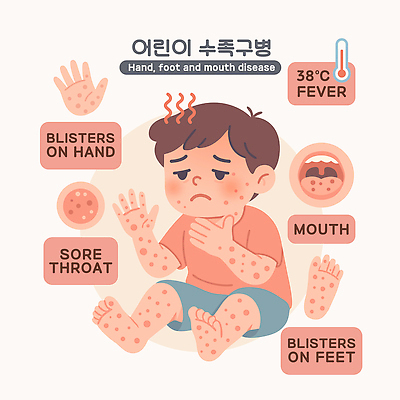 손 어린이 일러스트 의학 발 건강 관리 치료 고통 뜨거움 바이러스 질병 예방 감염 두드러기 증상 수족구병 국내일러스트 AI파일 감정 사람 신체부위 알레르기 파일형식 벡터