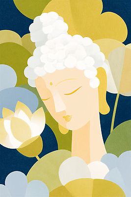 JPG 디자인 여자 감정 예술 컬러 백그라운드 일러스트 자연 연꽃 창조 평화 표현 감각 불상 명상 모던 그림 조화 뷰티풀 영감 국내일러스트 AI일러스트 AI콘텐츠 꽃 컨셉 불교 사람 생태계 파일형식