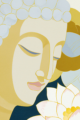 JPG 디자인 문화 예술 컬러 일러스트 연꽃 미소 평화 고요 흐름 영혼 묘사 명상 그림 부처 감성 조화 뷰티풀 국내일러스트 AI일러스트 AI콘텐츠 꽃 컨셉 불교 표정 파일형식