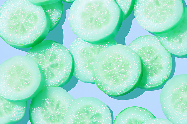 JPG 웰빙 음식 백그라운드 다이어트 채소 일러스트 재료 자연 오이 건강 요리 여름 과자 식사 신선 슬라이스 상큼 비타민 색감 국내일러스트 AI일러스트 AI콘텐츠 계절 디저트 생태계 영양소 파일형식