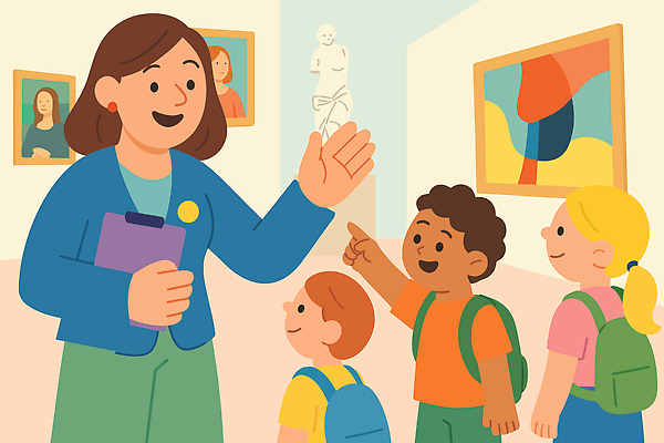 문화 예술 조각 일러스트 이야기 이벤트 학습 교육자 전시 감상 체험 미술관 호기심 그림 작품 색감 탐방 국내일러스트 AI파일 직업 교육 감정 컨셉 미술 파일형식 벡터