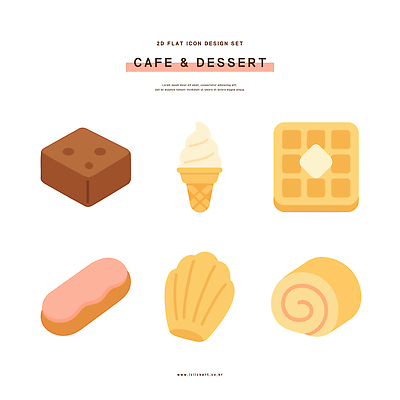 아이콘 디자인 컬러 아이스크림 디저트 그래픽 초콜릿 카페 달콤 와플 롤케이크 평면 마들렌 2D아이콘 AI파일 음식 케이크 상점 맛 파일형식 벡터