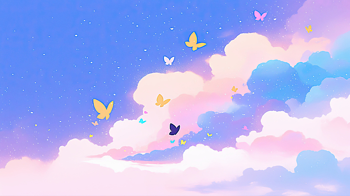 JPG 구름 컬러 나비 일러스트 모션 자연 하늘 생명 풍경 여름 평화 맑음 생태계 파스텔 조화 뷰티풀 웅장함 국내일러스트 AI일러스트 AI콘텐츠 자연요소 계절 곤충 컨셉 날씨 학용품 파일형식