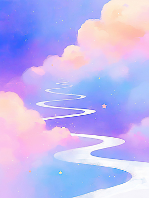 JPG 구름 감정 별 길 컬러 백그라운드 일러스트 자연 하늘 나선형 풍경 판타지 흐름 신비 부드러움 파스텔 뷰티풀 상상력 색채 환상 국내일러스트 AI일러스트 AI콘텐츠 자연요소 컨셉 무늬 상상 학용품 감각 생태계 파일형식