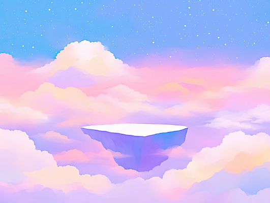 JPG 구름 별 분홍색 섬 일러스트 자연 밤하늘 하늘 아침 풍경 공중 파란색 판타지 고요 꿈 부드러움 뷰티풀 색감 평평한 국내일러스트 AI일러스트 AI콘텐츠 주간 자연요소 컬러 컨셉 상상 감각 야간 생태계 파일형식