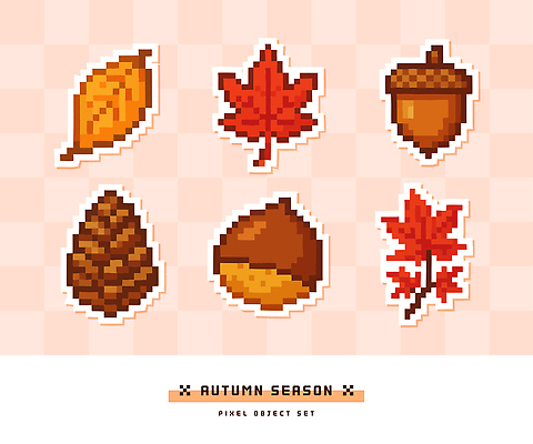 캐릭터 디자인 예술 컬러 백그라운드 일러스트 자연 나뭇잎 그래픽 세트 가을 오브젝트 도토리 솔방울 수공예 국내일러스트 AI파일 계절 잎 견과류 공예 생태계 파일형식 벡터