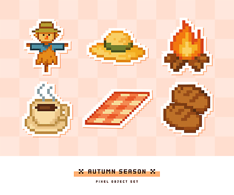 모자 디자인 계절 커피 컬러 일러스트 자연 풍경 그래픽 유행 쿠키 축제 공간 가을 모닥불 담요 오브젝트 허수아비 디지털아트 국내일러스트 AI파일 잡화 음료 농업 불 디저트 생태계 파일형식 벡터