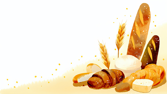 JPG 음식 빵 일러스트 재료 자연 아침 디저트 곡류 따뜻함 세계 식사 맛 아침식사 바게트 편안함 크루아상 향기 브런치 밀가루 버터 국내일러스트 AI일러스트 AI콘텐츠 주간 컨셉 감각 가루 생태계 냄새 파일형식