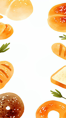 JPG 디자인 예술 음식 빵 컬러 백그라운드 일러스트 재료 자연 아침 디저트 따뜻함 요리 장식 식사 바게트 허브 크림빵 홈메이드 아기자기 국내일러스트 AI일러스트 AI콘텐츠 주간 식물 컨셉 생태계 만들기 파일형식