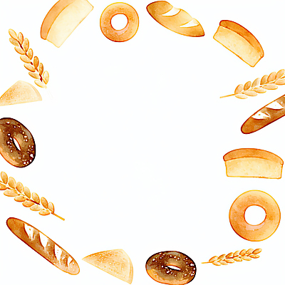 JPG 디자인 음식 빵 일러스트 자연 곡류 그래픽 식사 빵집 다양 원형 맛 밀 수공예 색감 창의성 국내일러스트 AI일러스트 AI콘텐츠 도형 다수 컨셉 상점 공예 생태계 파일형식