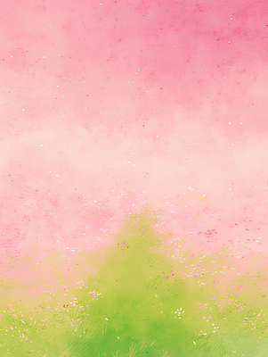 JPG 계절 꽃 감정 분홍색 컬러 백그라운드 일러스트 자연 하늘 따뜻함 풍경 초원 파란색 햇빛 평화 봄 조화 뷰티풀 국내일러스트 AI일러스트 AI콘텐츠 식물 컨셉 태양 생태계 파일형식