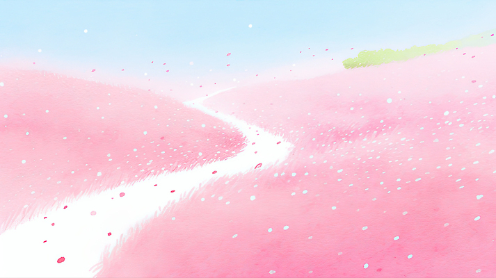 JPG 나무 꽃 길 분홍색 컬러 잎 일러스트 모션 자연 바람 따뜻함 풍경 햇빛 소풍 봄 산책 향기 월계수 평원 국내일러스트 AI일러스트 AI콘텐츠 자연요소 식물 계절 날씨 휴식 태양 야외활동 생태계 냄새 파일형식