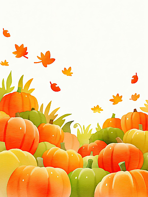 JPG 식물 계절 컬러 단풍 일러스트 자연 생명 호박 나뭇잎 풍경 잔디 농장 노란색 농사 주황색 고요 수확 가을 신선 전경 국내일러스트 AI일러스트 AI콘텐츠 잎 농업 채소 생태계 파일형식 탑뷰