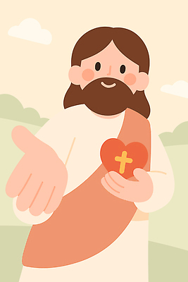 손 행복 기독교 종교 상징 백그라운드 일러스트 자연 휴식 친절 함께함 따뜻함 사랑 평화 만남 심장 표현 예수 메시지 국내일러스트 AI파일 감정 컨셉 신체부위 장기_의학 신_종교 생태계 파일형식 벡터