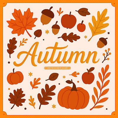 디자인 열매 꽃 컬러 단풍 일러스트 자연 호박 나뭇잎 풍경 장식 가을 원형 오브젝트 도토리 테마 국내일러스트 AI파일 도형 식물 계절 잎 채소 견과류 생태계 파일형식 벡터