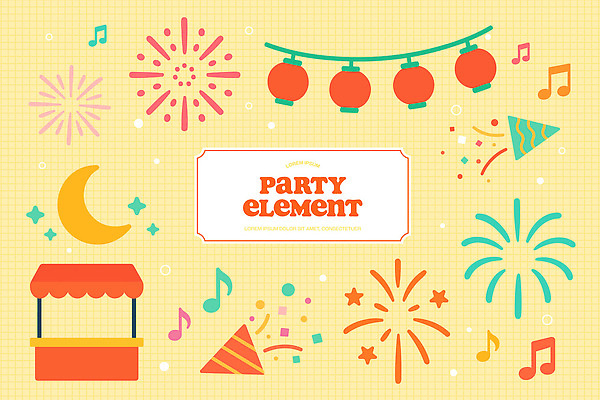 디자인 기념일 감정 음악 컬러 백그라운드 일러스트 아이디어 불꽃놀이 이벤트 그래픽 장식 파티 상점 축제 게임 축하 즐거움 이미지 풍선 테마 국내일러스트 AI파일 컨셉 놀이 문화예술 파일형식 벡터