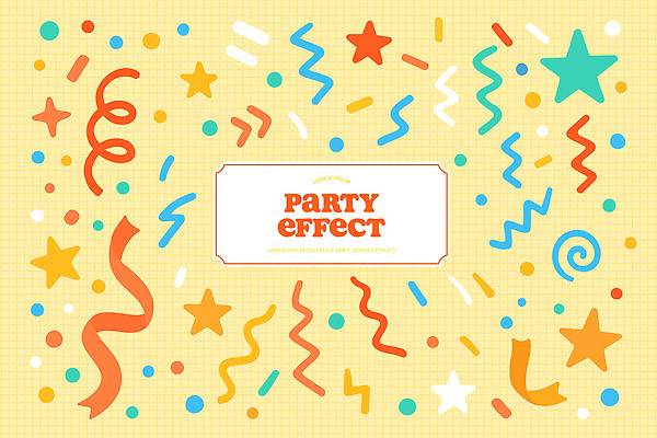디자인 기념일 별 리본 컬러 백그라운드 일러스트 이벤트 그래픽 장식 노란색 파티 축제 축하 분위기 즐거움 그림 국내일러스트 AI파일 자연요소 감정 컨셉 파일형식 벡터