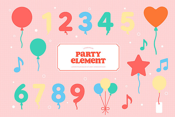 디자인 기념일 행복 별 음악 컬러 백그라운드 일러스트 놀이 이벤트 장식 숫자 파티 축제 하트 생일 즐거움 오브젝트 풍선 국내일러스트 AI파일 자연요소 모양 문자 감정 문화예술 파일형식 벡터