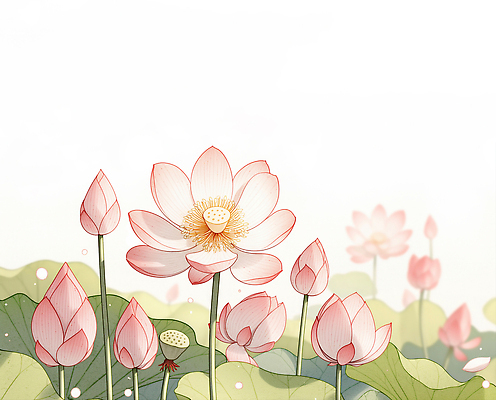 JPG 식물 꽃잎 꽃 컬러 일러스트 자연 생명 한국 연꽃 풍경 여름 햇빛 평화 정원 연못 수면 생태계 조용 만개 뷰티풀 국내일러스트 AI일러스트 AI콘텐츠 계절 아시아 컨셉 물 태양 파일형식