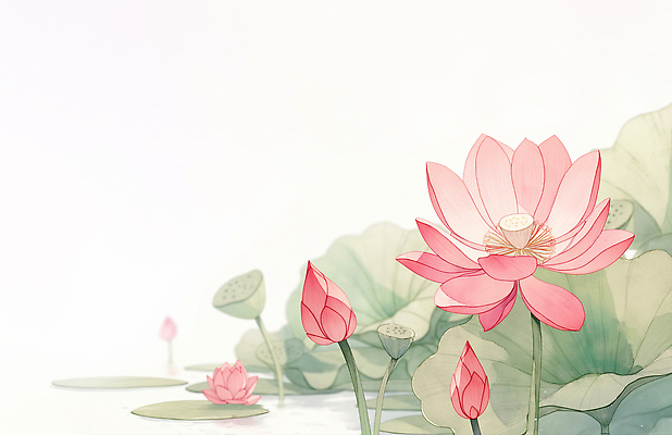 JPG 식물 꽃잎 꽃 컬러 잎 일러스트 자연 생명 연꽃 풍경 물 햇빛 평화 연못 수중식물 연습 꽃봉오리 조화 뷰티풀 소프트 국내일러스트 AI일러스트 AI콘텐츠 자연요소 컨셉 태양 생태계 파일형식