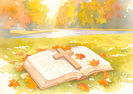 JPG 나무 공원 열매 종교 십자가 단풍 일러스트 자연 풍경 잔디 물 햇빛 평화 성경 가을 기도 조용 사색 뷰티풀 국내일러스트 AI일러스트 AI콘텐츠 자연요소 식물 계절 공공시설 컨셉 잎 생각 종교용품 태양 생태계 파일형식