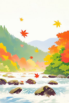 JPG 나무 컬러 단풍 일러스트 자연 하늘 생명 휴식 산 풍경 물 소리 흐름 가을 바위 시세 개울 조화 뷰티풀 국내일러스트 AI일러스트 AI콘텐츠 자연요소 식물 계절 컨셉 잎 금융 강 돌_바위 생태계 파일형식