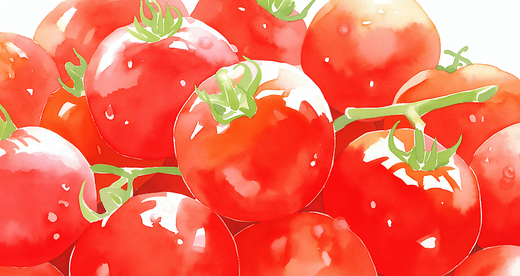 JPG 식물 토마토 채소 과일 일러스트 식재료 자연 건강 여름 빛 농작물 정원 농사 식사 수확 신선 맛 풍요 국내일러스트 AI일러스트 AI콘텐츠 영양군 계절 컨셉 농업 경상북도 생태계 파일형식