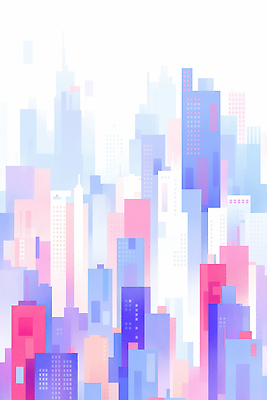 JPG 현대건축 일러스트 도시풍경 고층빌딩 도시 구조물 파스텔톤 디지털아트 국내일러스트 AI일러스트 AI콘텐츠 건축 컬러 풍경 빌딩 파일형식