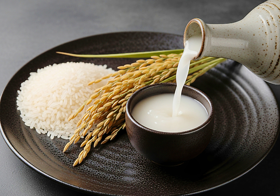 JPG 편집이미지 한국문화 음료 한식 음식 주류 요리 농작물 식사 전통음식 쌀 상차림 막걸리 쌀밥 편집실사 AI포토 AI콘텐츠 동양문화 전통 농업 밥 곡류 한국 CG 파일형식