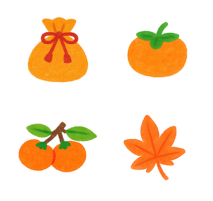 PSD 식물 디자인 컬러 백그라운드 단풍 잎 과일 일러스트 자연 귤 미술 농작물 추석 주황색 수확 가을 주머니 그림 창의성 국내일러스트 계절 명절 농업 문화예술 생태계 파일형식