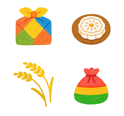 PSD 전통 디자인 명절 문화 음식 일러스트 포장 기념 한국 선물 장식 농작물 설날 추석 축제 주머니 보리 색감 풍요 국내일러스트 기념일 아시아 컨셉 농업 곡류 파일형식