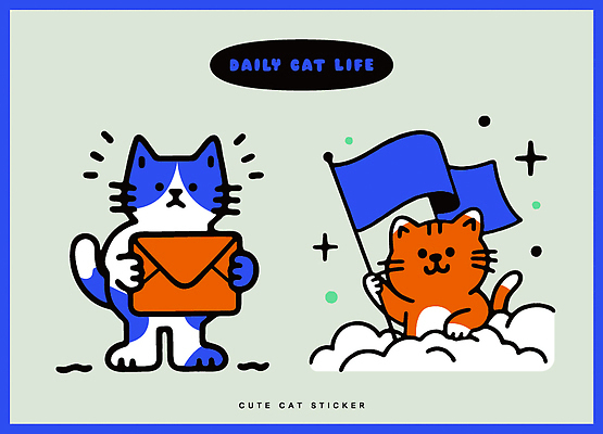 동물 캐릭터 디자인 컬러 포즈 스티커 일러스트 모션 일상 친구 귀여움 고양이 깃발 표현 유머 만화 편지 즐거움 창의성 국내일러스트 AI파일 감정 컨셉 포유류 관계 라이프 반려동물 파일형식 벡터