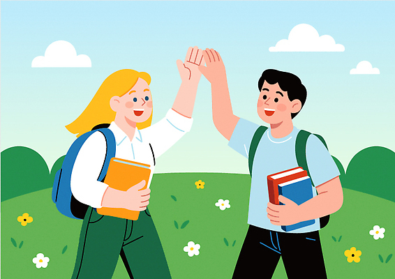 학생 행복 어린이 프로포즈 일러스트 학교 모션 자연 날씨 협력 웃음 책 친구 학습 환경 기쁨 자유 대학교 소통 공동체 국내일러스트 AI파일 교육 감정 컨셉 관계 표정 사람 생태계 파일형식 벡터