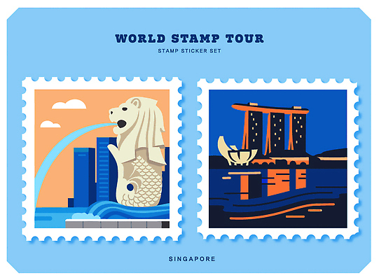 건축물 디자인 예술 컬러 여행 백그라운드 스티커 일러스트 아이디어 그래픽 관광지 도장 전시 매력적 도시 심볼 우표 싱가폴 랜드마크 창의력 멀라이언타워 국내일러스트 AI파일 건축 아시아 컨셉 파일형식 벡터