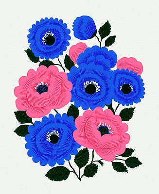 JPG 식물 디자인 꽃 감정 예술 분홍색 컬러 꽃다발 패턴 일러스트 자연 생명 장식 파란색 조화 뷰티풀 창의성 국내일러스트 AI일러스트 AI콘텐츠 무늬 생태계 파일형식