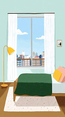 JPG 디자인 컬러 가구 쿠션 일러스트 창문 조명 바닥 풍경 일상 인테리어 소파 햇빛 고층빌딩 방 침대 도시 편안함 창가 국내일러스트 AI일러스트 AI콘텐츠 생활용품 의자 빌딩 라이프 태양 감각 파일형식