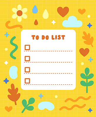 디자인 꽃 컬러 백그라운드 일러스트 나뭇잎 그래픽 장식 사무실 노란색 활발 메모지 작업 계획 심볼 바쁨 심플 정리 독창 목록 국내일러스트 AI파일 식물 컨셉 잎 비즈니스 사무용품 파일형식 벡터