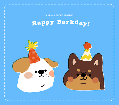 동물 캐릭터 모자 일러스트 대화 사랑 웃음 친구 반려동물 파티 귀여움 축제 기쁨 축하 생일 강아지 즐거움 색감 국내일러스트 AI파일 잡화 기념일 감정 컨셉 관계 표정 말하기 이벤트 개 파일형식 벡터