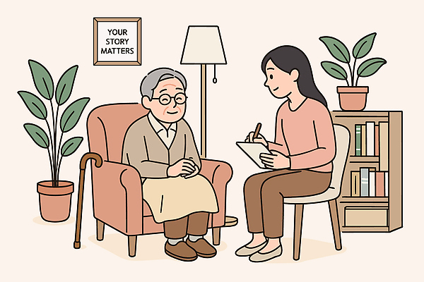 식물 노년 거실 일러스트 가족 손자 손녀 책장 이야기 대화 라이프 마음 기록 체험 역사 추억 소통 공감 국내일러스트 AI파일 여자 남자 가구 컨셉 관계 말하기 성인 생활 손주 파일형식 벡터