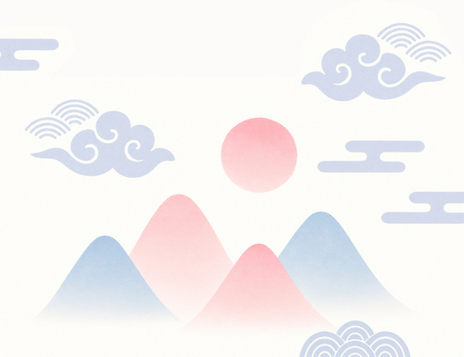 JPG 구름 컬러 일러스트 자연 하늘 아침 산 풍경 평화 희망 고요 일몰 대기 조용 조화 뷰티풀 색감 오후 국내일러스트 AI일러스트 AI콘텐츠 주간 자연요소 감정 컨셉 노을 생태계 파일형식