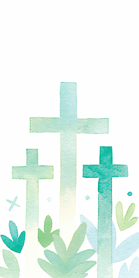 JPG 모양 식물 디자인 종교 예술 선 상징 컬러 백그라운드 십자가 일러스트 자연 수채화 초록색 파란색 평화 표현 그림 창의력 국내일러스트 AI일러스트 AI콘텐츠 컨셉 생태계 파일형식