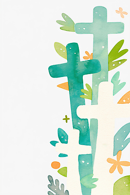 JPG 식물 디자인 감정 예술 컬러 십자가 일러스트 자연 수채화 미술 그래픽 장식 평화 표현 모던 조화 영감 테마 국내일러스트 AI일러스트 AI콘텐츠 컨셉 문화예술 생태계 파일형식