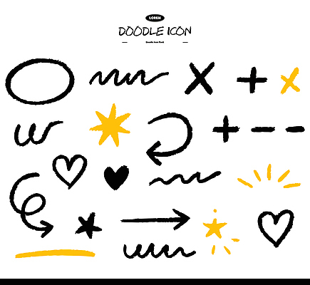 도형 손글씨 디자인 예술 패턴 일러스트 그래픽 노란색 검은색 표현 작업 심플 드로잉 창의성 스타일 국내일러스트 AI파일 컬러 무늬 미술 파일형식 벡터